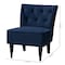 Baxton Studio Harmon Modern Navy Blue Velvet Fabric and Walnut Brown Finished Wood Accent Chair 186-11686-Zoro - alternate 10